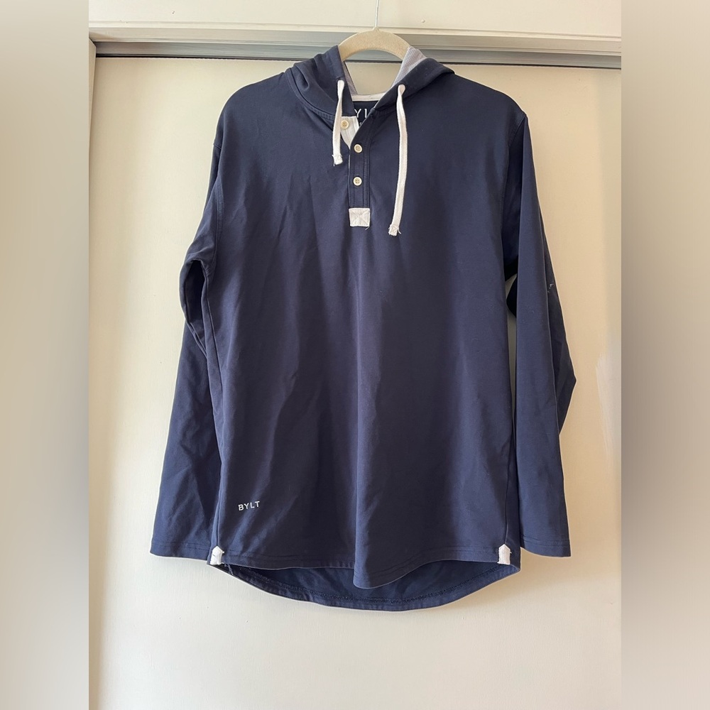 BYLT Basics Drop Cut Long Sleeve Hooded Henley Lux